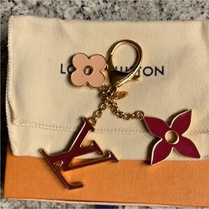 Louis Vuitton Pink and Red Floral Key Holder